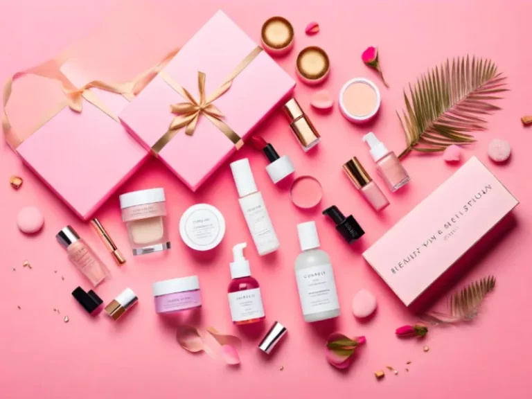 beauty gifts on a table