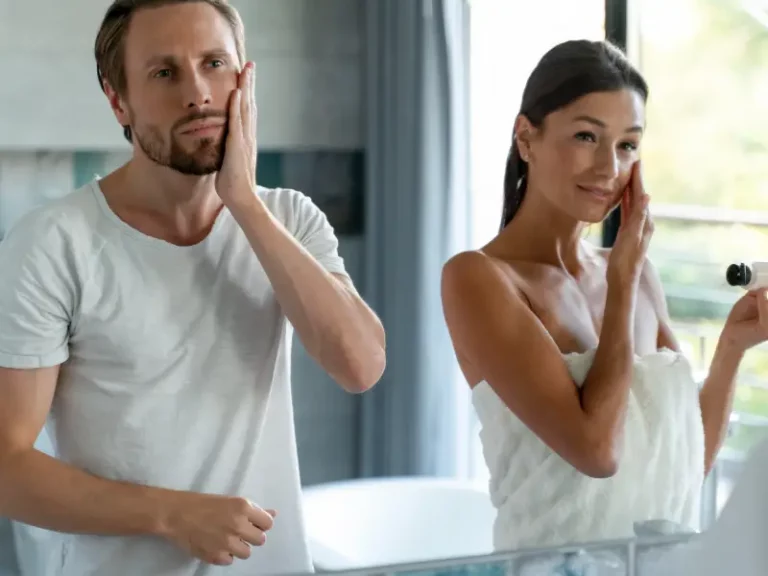 man-woman-applying-moisturizer